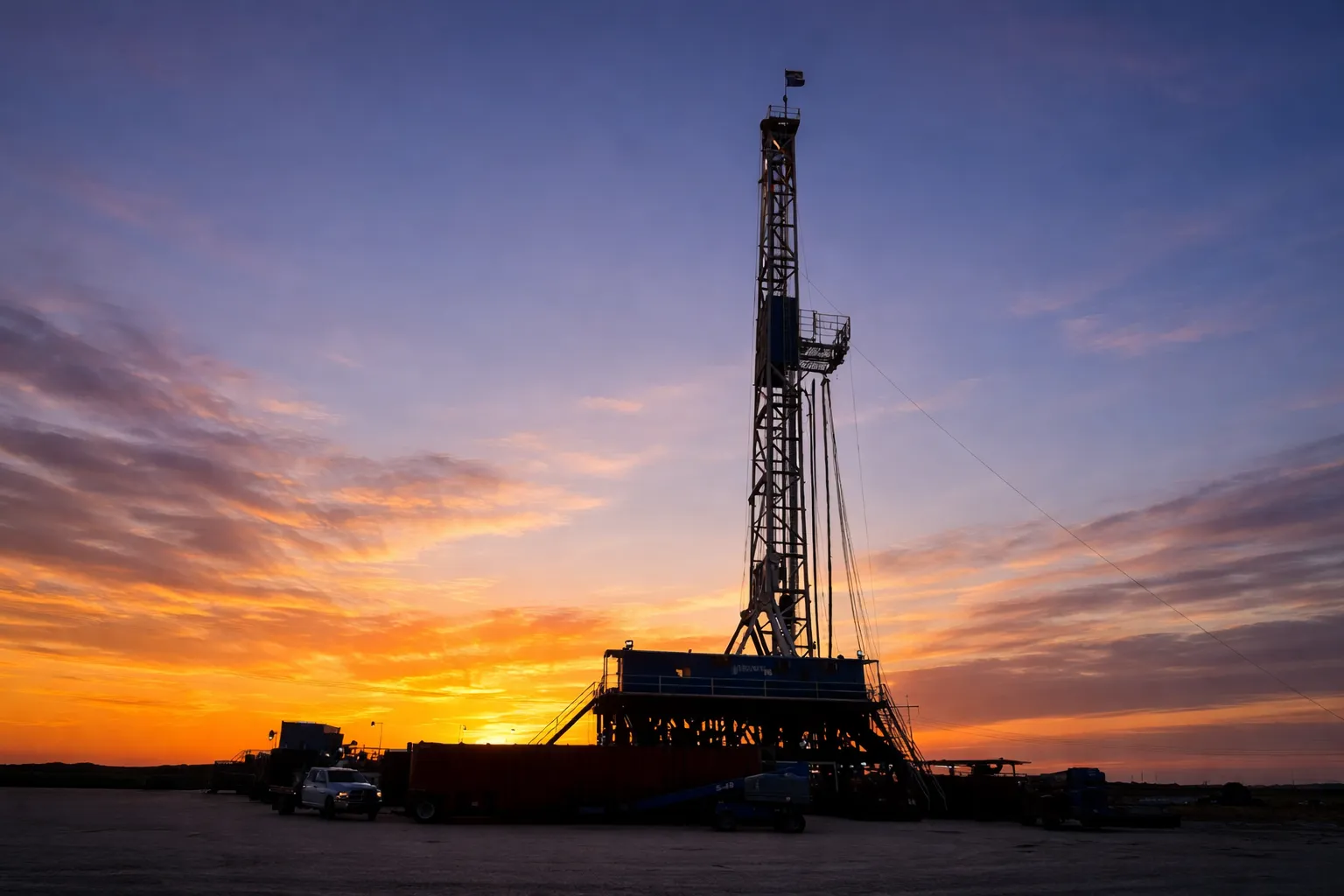 Drill site at dawn