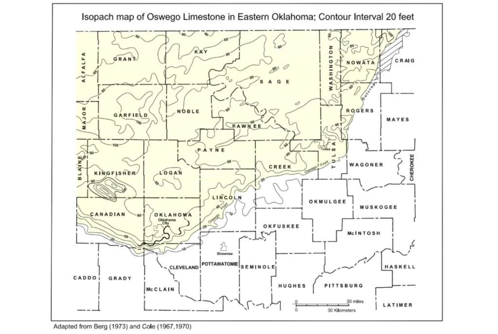 Oswego Formation drilling location map
